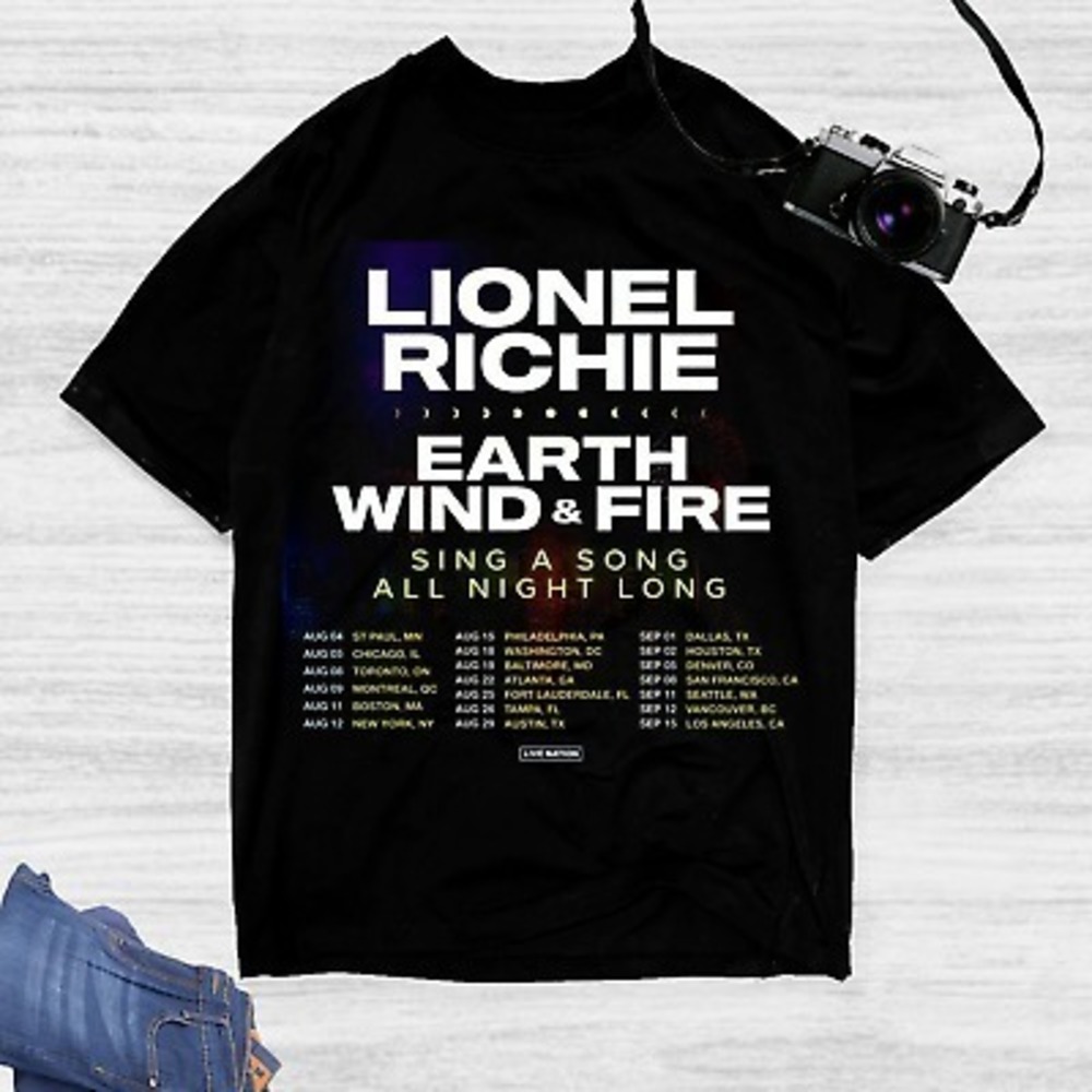 Lionel Richie And Earth Wind & Fire Sing A Song All Night Long Tour Shirt